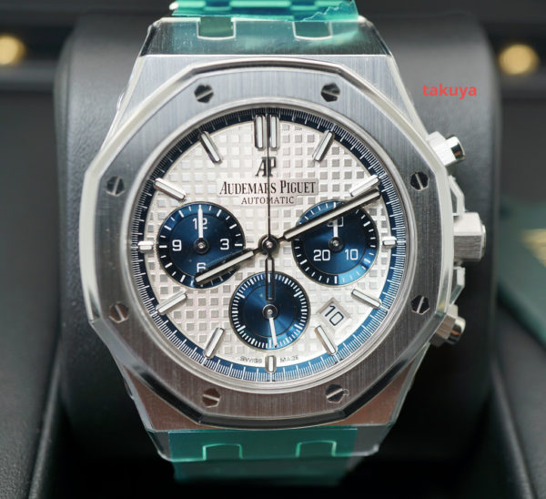 BRAND NEW Audemars PIGUET ROYAL OAK CHRONOGRAPH 26315ST SILVER BLUE DIAL 38MM SEALED FULL SET
