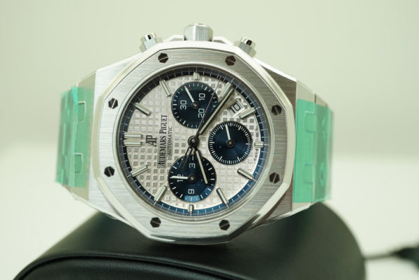 BRAND NEW Audemars PIGUET ROYAL OAK CHRONOGRAPH 26315ST SILVER BLUE DIAL 38MM SEALED FULL SET - Image 7