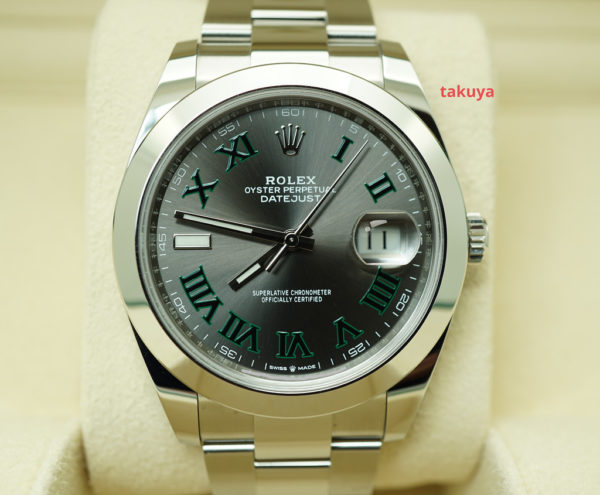 Rolex 126300 DATEJUST 41 WIMBLEDON DIAL OYSTER BAND 2021 WARRANTY FULL SET
