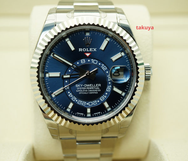 LIKE NEW Rolex 326934 SKY-DWELLER BLUE DIAL OYSTER BRACELET 2020 COMPLETE SET