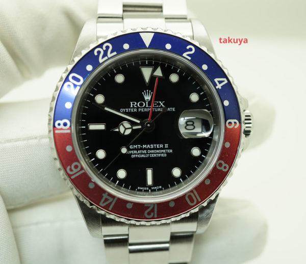 Rolex 16710 GMT MASTER II RED/BLUE PEPSI BEZEL Y SERIAL LUG HOLES COMPLETE SET
