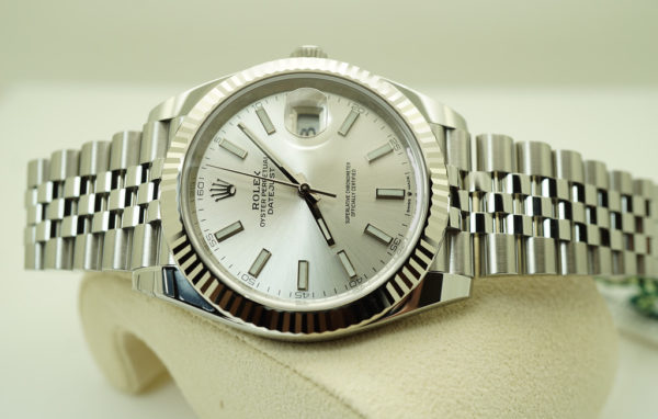 BRAND NEW Rolex 126334 DATEJUST 41 FLUTED BEZEL SILVER STICK DIAL JUBILEE FULL SET - Image 10