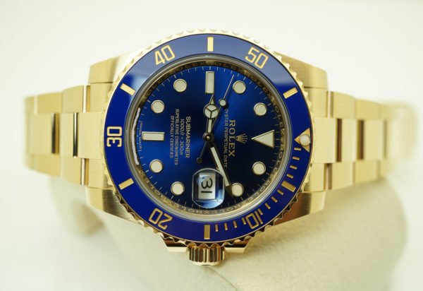 Rolex 116618LB SUBMARINER YELLOW GOLD SUNBURST BLUE DIAL 2020 WARRANTY FULL SET - Image 9