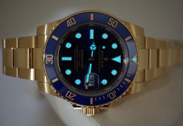 Rolex 116618LB SUBMARINER YELLOW GOLD SUNBURST BLUE DIAL 2020 WARRANTY FULL SET - Image 11