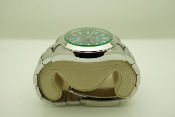 Rolex 116400GV MILGAUSS GREEN CRYSTAL Z BLUE DIAL 2020 WARRANTY FULL SET - Image 4