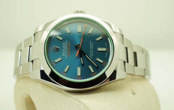 Rolex 116400GV MILGAUSS GREEN CRYSTAL Z BLUE DIAL 2020 WARRANTY FULL SET - Image 10