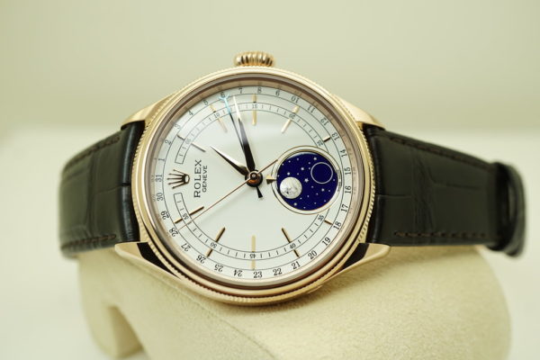 Rolex 50535 CELLINI MOONPHASE 18K EVEROSE GOLD 39MM 2021 WARRANTY FULL SET - Image 9