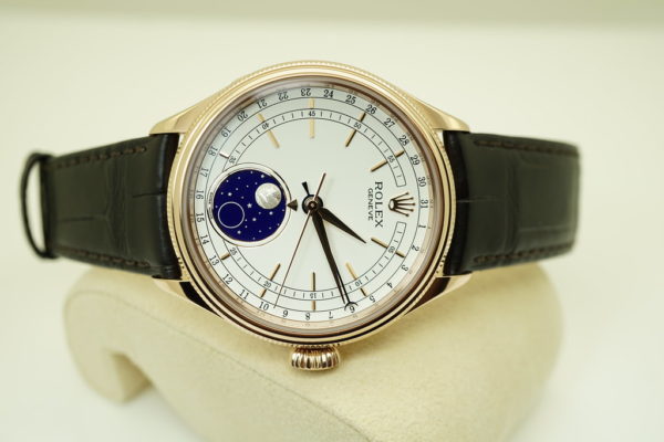 Rolex 50535 CELLINI MOONPHASE 18K EVEROSE GOLD 39MM 2021 WARRANTY FULL SET - Image 8