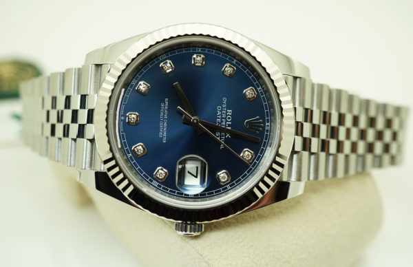 BRAND NEW Rolex 126334 DATEJUST 41 FLUTED BEZEL BLUE DIAMOND DIAL JUBILEE BAND 2022 FULL SET - Image 9