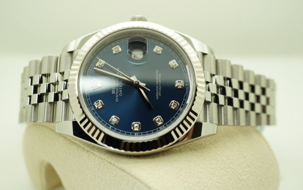 BRAND NEW Rolex 126334 DATEJUST 41 FLUTED BEZEL BLUE DIAMOND DIAL JUBILEE BAND 2022 FULL SET - Image 10