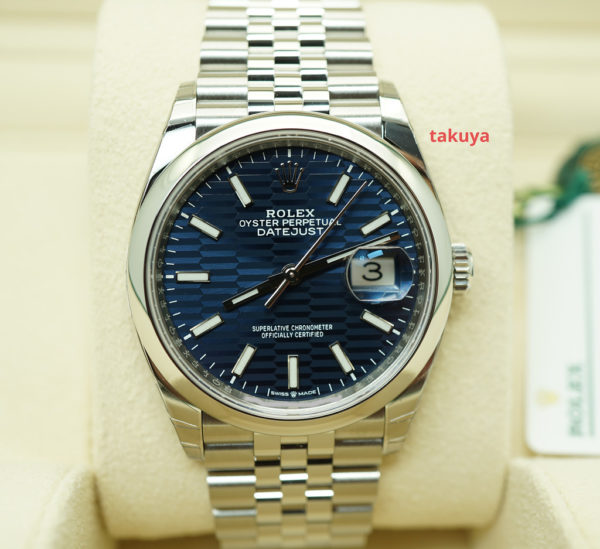 BRAND NEW Rolex 126200 DATEJUST 36 BLUE MOTIF DIAL JUBILEE BAND 2022 FULL SET