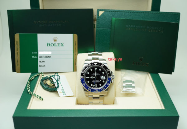 Rolex 116710BLNR GMT MASTER 2 BLACK BLUE BEZEL BATMAN 2019 WARRANTY FULL SET - Image 2