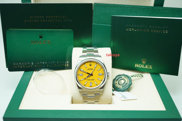 BRAND NEW Rolex 124300 OYSTER PERPETUAL YELLOW DIAL 41MM 2022 STICKERS FULL SET - Image 2
