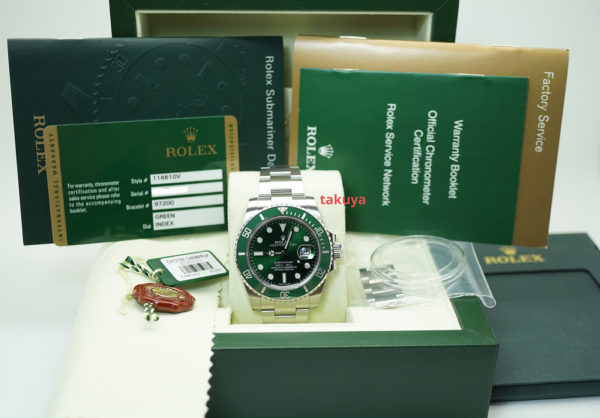 Rolex 116610LV SUBMARINER HULK GREEN DIAL GREEN BEZEL 40MM COMPLETE SET - Image 2