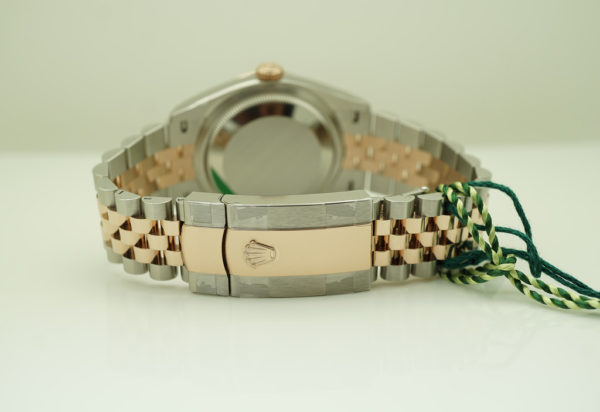 BRAND NEW Rolex 126231 DATEJUST 36 18K EVEROSE GOLD SS MOTIF PALM DIAL 2022 FULL SET - Image 7
