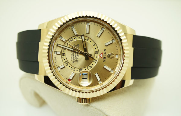 Rolex 326238 SKY-DWELLER YELLOW GOLD CHAMPAGNE DIAL OYSTERFLEX 2022 FULL SET - Image 7