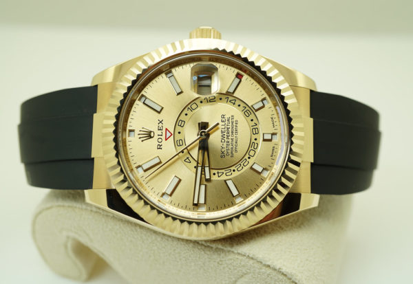 Rolex 326238 SKY-DWELLER YELLOW GOLD CHAMPAGNE DIAL OYSTERFLEX 2022 FULL SET - Image 8