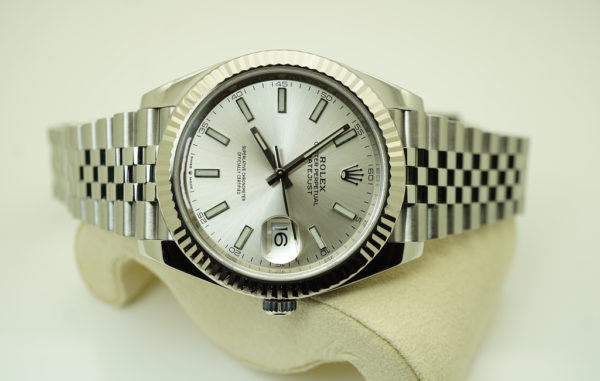 Rolex 126334 DATEJUST 41 FLUTED BEZEL SILVER STICK DIAL JUBILEE 2021 FULL SET - Image 9