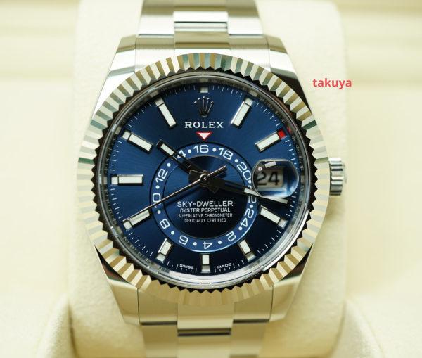 MINT Rolex 326934 SKY-DWELLER BLUE DIAL OYSTER BRACELET 2021 COMPLETE SET