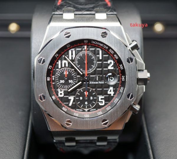 MINT Audemars PIGUET ROYAL OAK OFFSHORE CHRONOGRAPH VAMPIRE 26470ST WARRANTY FULL SET