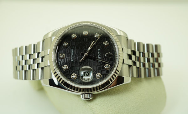 Rolex 116234 DATEJUST FLUTED BEZEL BLACK DIAMOND DIAL JUBILEE BAND 36MM FULL SET - Image 9