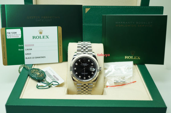 Rolex 126334 DATEJUST 41 FLUTED BEZEL BLACK DIAMOND DIAL 2020 FULL SET - Image 2