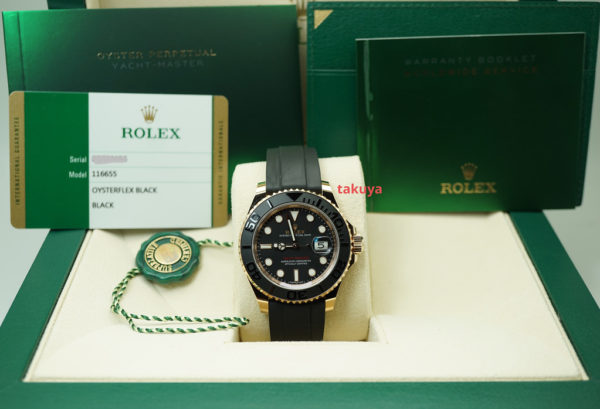 Rolex 116655 YACHTMASTER OYSTERFLEX 18K ROSE GOLD 40MM FULL SET - Image 2