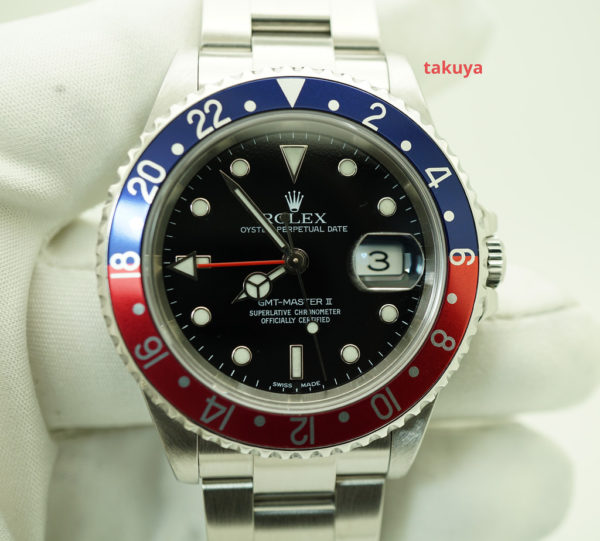 Rolex 16710 GMT MASTER II RED BLUE PEPSI BEZEL Y SERIAL LUG HOLES BOX PAPER