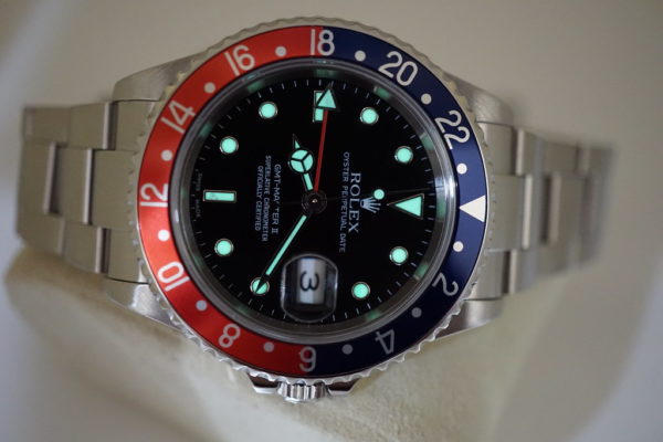 Rolex 16710 GMT MASTER II RED BLUE PEPSI BEZEL Y SERIAL LUG HOLES BOX PAPER - Image 12