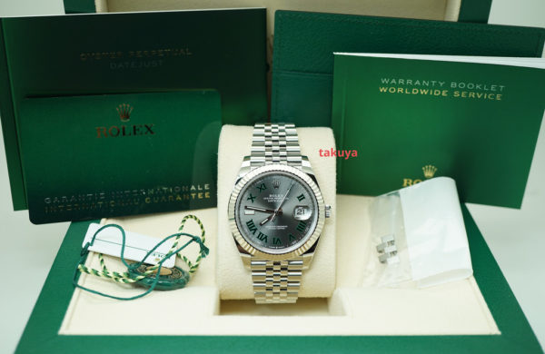 MINT Rolex 126334 DATEJUST 41 FLUTED BEZEL WIMBLEDON DIAL JUBILEE 2022 FULL SET - Image 2