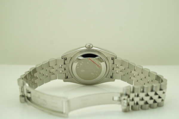 Rolex 116234 DATEJUST BLUE STICK DIAL FLUTED BEZEL JUBILEE BAND FULL SET - Image 8