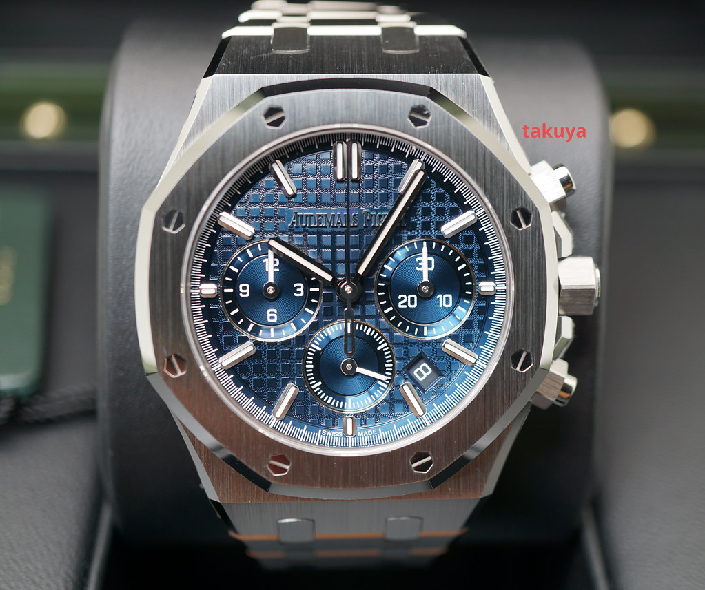 Audemars Piguet Royal Oak Chronograph 38mm Blue Dial 26715ST for $55,475  for sale from a Trusted Seller on Chrono24