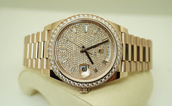 BRAND NEW Rolex 228345RBR DAY DATE 40 ROSE GOLD DIAMOND BEZEL PAVE DIAMONDS DIAL 2022 FULL SET - Image 8