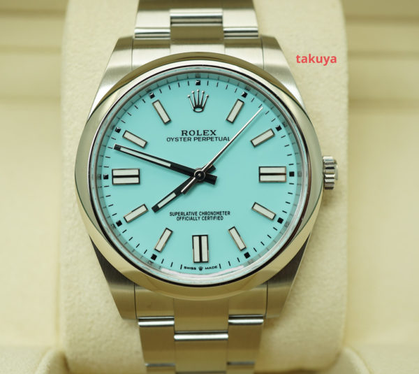 MINT Rolex 124300 OYSTER PERPETUAL 41MM TIFFANY TURQUOISE DIAL 2021 FULL SET