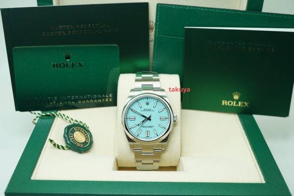 MINT Rolex 124300 OYSTER PERPETUAL 41MM TIFFANY TURQUOISE DIAL 2021 FULL SET - Image 2