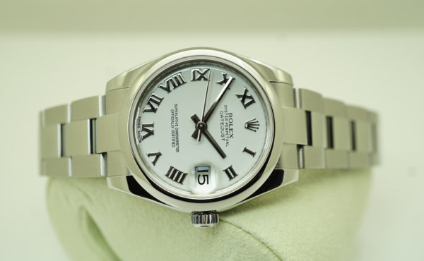 Rolex 178240 LADIES DATEJUST 31MM WHITE ROMAN DIAL STAINLESS STEEL BOXES PAPERS - Image 9