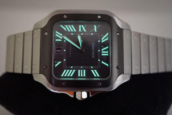 BRAND NEW Cartier SANTOS DE CARTIER LARGE STEEL ADLC BEZEL GREY DIAL 2022 FULL SET - Image 10