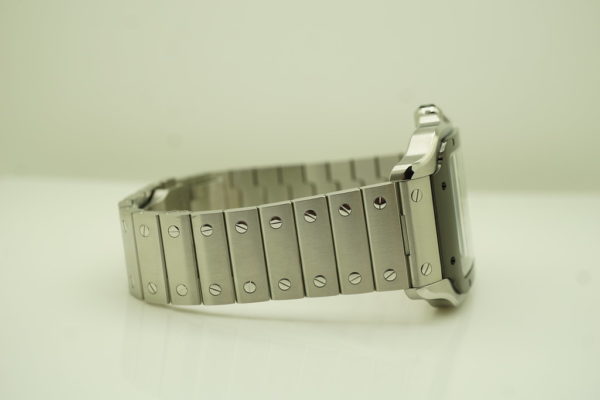BRAND NEW Cartier SANTOS DE CARTIER LARGE STEEL ADLC BEZEL GREY DIAL 2022 FULL SET - Image 6