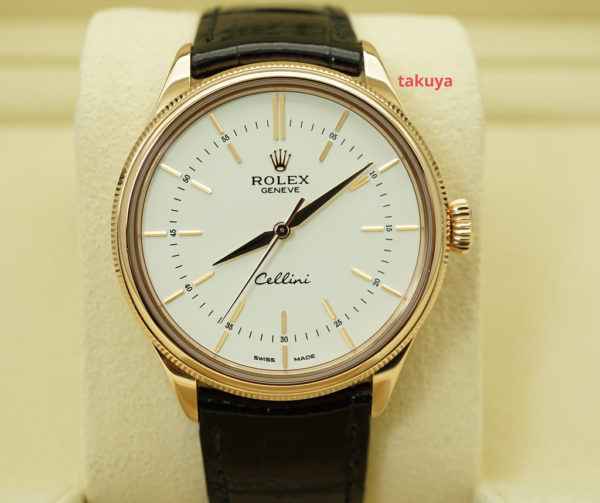 MINT Rolex 50505 CELLINI TIME 18K EVEROSE GOLD WHITE DIAL 2021 WARRANTY FULL SET