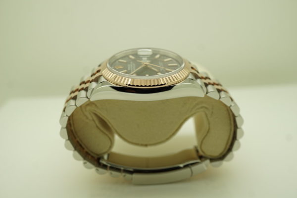 Rolex 126231 DATEJUST 36 18K EVEROSE GOLD SS SLATE STICK DIAL WARRANTY FULL SET - Image 4