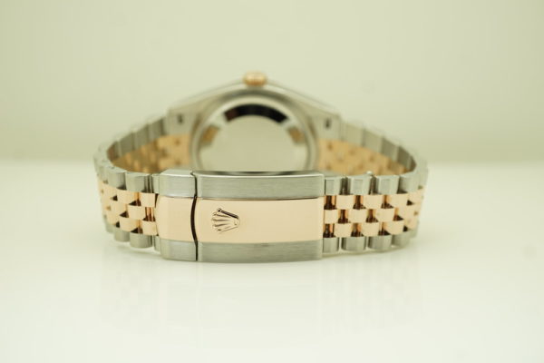 Rolex 126231 DATEJUST 36 18K EVEROSE GOLD SS SLATE STICK DIAL WARRANTY FULL SET - Image 7