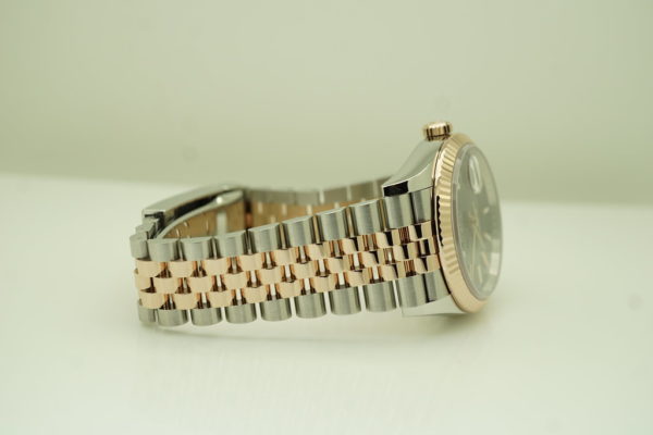 Rolex 126231 DATEJUST 36 18K EVEROSE GOLD SS SLATE STICK DIAL WARRANTY FULL SET - Image 6