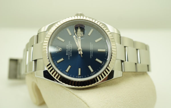Rolex 126334 DATEJUST 41 FLUTED BEZEL BLUE STICK DIAL OYSTER 2020 FULL SET - Image 10