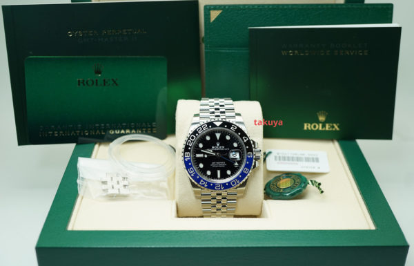 NEW Rolex 126710BLNR GMT MASTER II BLACK BLUE BEZEL JUBILEE BAND 2021 FULL SET - Image 2