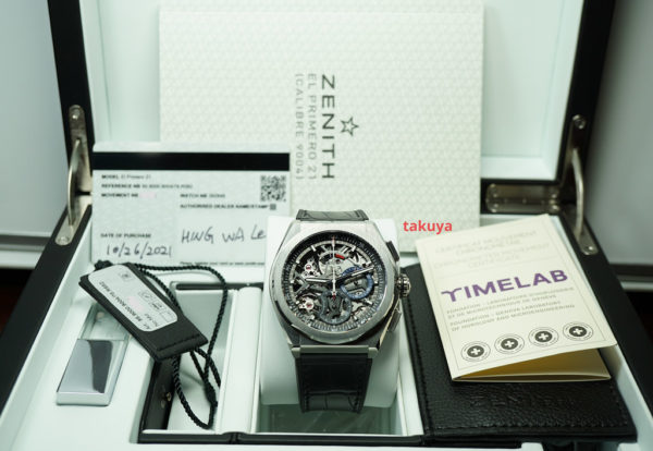Zenith DEFY EL PRIMERO 21 CHRONOGRAPH OPENWORKED DIAL TITANIUM 2021 FULL SET - Image 2