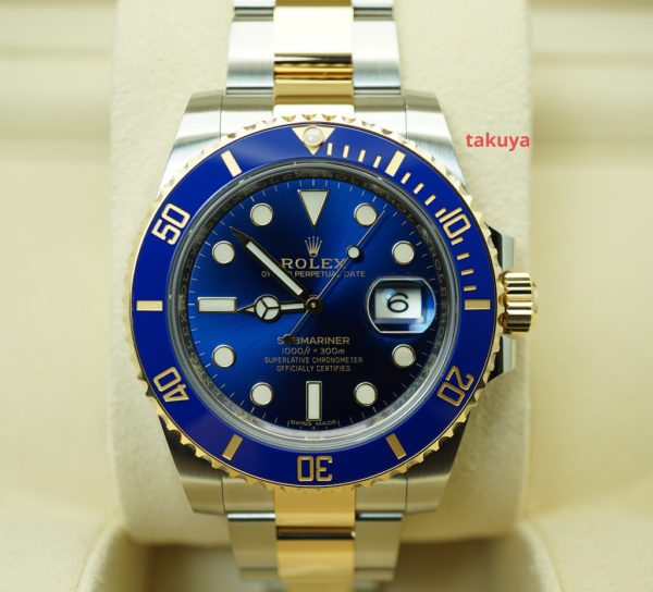 Rolex 116613LB SUBMARINER 2 TONE SUNBURST BLUE DIAL 2019 WARRANTY FULL SET