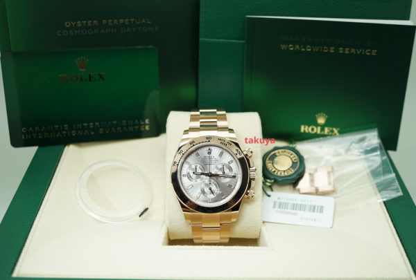 NEW Rolex 116505 DAYTONA 18K ROSE GOLD SUNDUST BAGUETTE DIAMOND DIAL 2021 FULL SET - Image 2