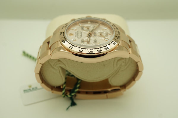 NEW Rolex 116505 DAYTONA 18K ROSE GOLD SUNDUST BAGUETTE DIAMOND DIAL 2021 FULL SET - Image 4