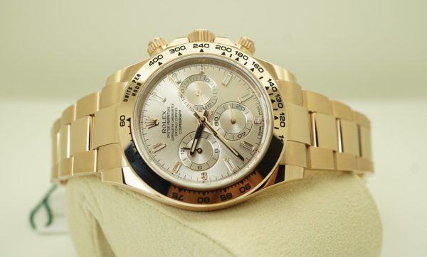 NEW Rolex 116505 DAYTONA 18K ROSE GOLD SUNDUST BAGUETTE DIAMOND DIAL 2021 FULL SET - Image 10