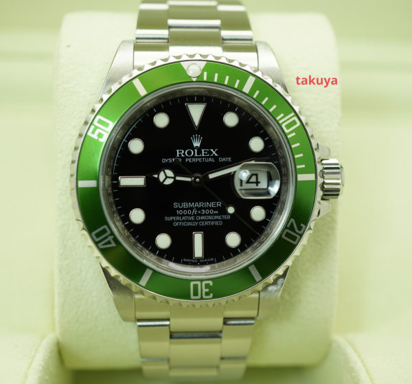 Rolex 16610LV GREEN SUBMARINER 50th ANNIVERSARY M SERIAL FULL SET